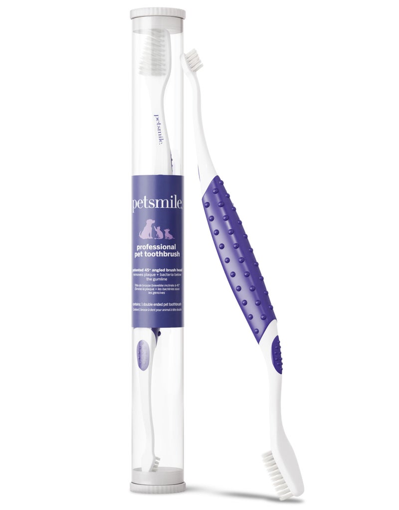 petsmile Professional Pet Toothbrush - Patented 45 Degree Cat & Dog Toothbrush for Small & Large Animals - Pet Accessories for Dental Care - VOHC Approved Teeth Cleaning - Dog Toothpaste Not Included - Image 1